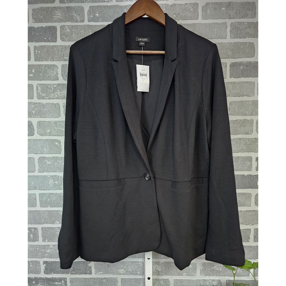 J.Jill Wearever Collection Knit Blazer Women's Large Black Career Jacket NWT